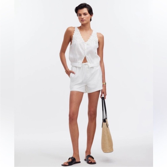 Madewell Top 8 Embroidered Eyelet White - Picture 2 of 11